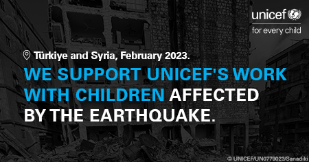 We support UNICEFs work with children affected by the earthquake