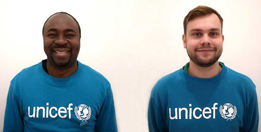 Enoch och Patrik är teamleaders för UNICEF Sveriges värvare